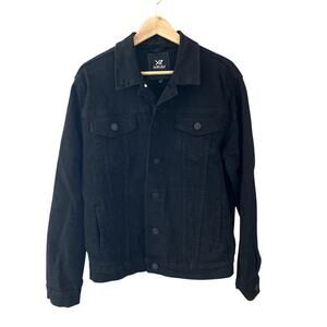 X Ray Jeans Black Denim Jacket - Button Front - Medium